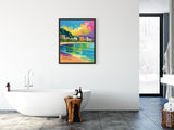 AI art colorful painting of waikiki beach Honolulu Hawaii USA 2