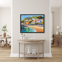 AI art colorful painting of ischia island beach Italy 4