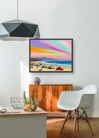 AI art colorful painting of santamonica beach California USA 2