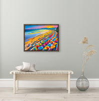 AI art colorful painting of santamonica beach California USA 1