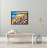 AI art colorful painting of santamonica beach California USA 1