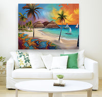 AI art colorful painting of renaissance island beach Aruba 3