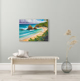 AI art colorful painting of Bathsheba Beach Barbados 2