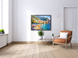 AI art colorful painting of Spiaggia Grande beach Positano Italy 4