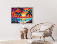 AI art colorful painting of Tulum beach Mexican Caribbean 2