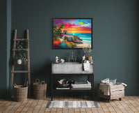 AI art colorful painting of Tulum beach Mexican Caribbean 3