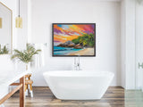 AI art colorful painting of The Baths beach British Virgin Islands 1